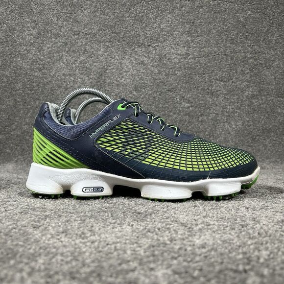 Footjoy FJ Hyperflex FTF 2.0 51007 Mens Size 8.5 M Navy Green Spike Golf Shoes - Picture 1 of 13
